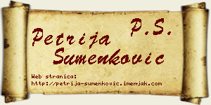 Petrija Šumenković vizit kartica